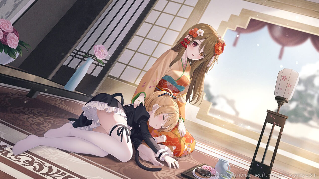 膝の子猫と窓の雪 回復★6メモリア